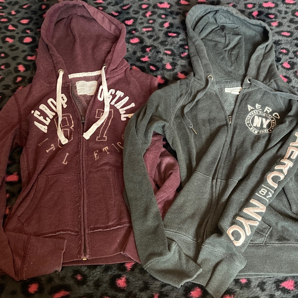Aeropostale Maroon and Gray hoodie XS!!